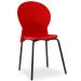 Kit 02 Cadeiras Fixa Base Preta Luna F02 Vermelho - Lyam Decor