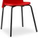 Kit 02 Cadeiras Fixa Base Preta Luna F02 Vermelho - Lyam Decor