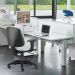 Kit 02 Cadeiras Giratória Job L02 Executiva Ergonômica Escritório Couro Sintético Branco - Lyam Decor