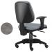 Kit 02 Cadeiras Giratória Job L02 Executiva Ergonômica Escritório Couro Sintético Cinza- Lyam Decor