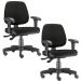 Kit 02 Cadeiras Giratória Job L02 Executiva Ergonômica Escritório Couro Sintético Preto - Lyam Decor
