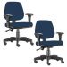 Kit 02 Cadeiras Giratória Job L02 Executiva Ergonômica Escritório Crepe Azul Marinho - Lyam Decor