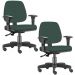 Kit 02 Cadeiras Giratória Job L02 Executiva Ergonômica Escritório Crepe Verde Musgo - Lyam Decor