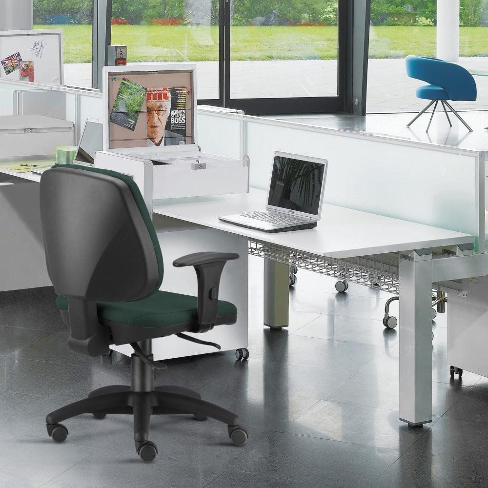 Kit 02 Cadeiras Giratória Job L02 Executiva Ergonômica Escritório Crepe Verde Musgo - Lyam Decor