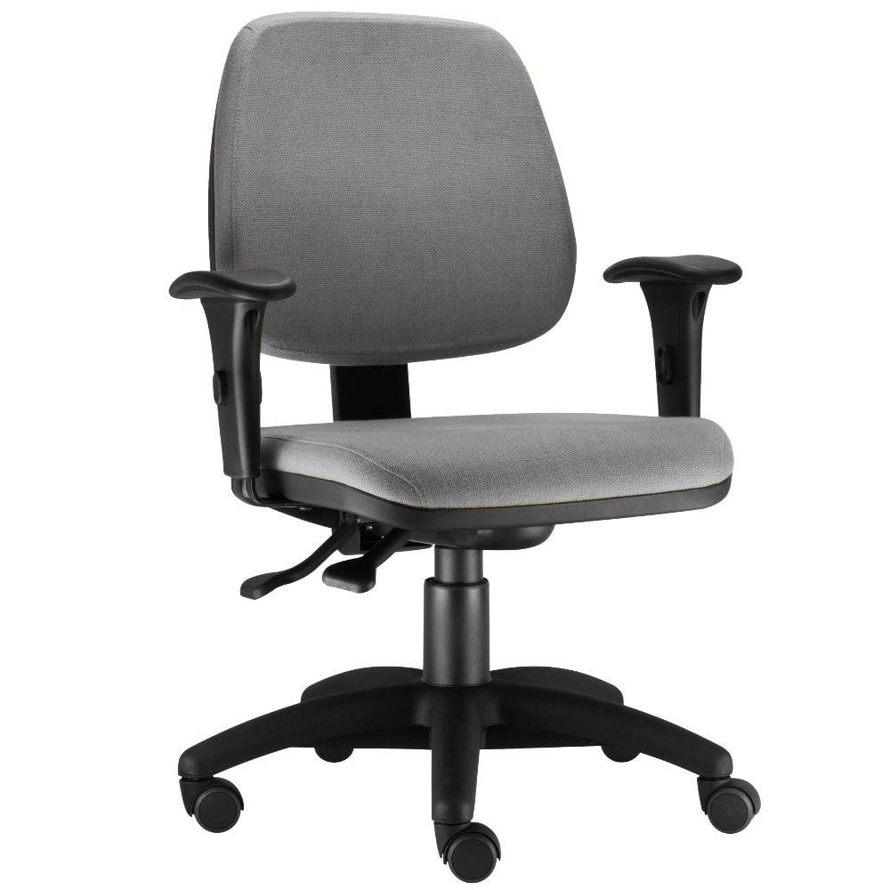 Kit 02 Cadeiras Giratória Job L02 Executiva Ergonomica Crepe Cinza - Lyam Decor