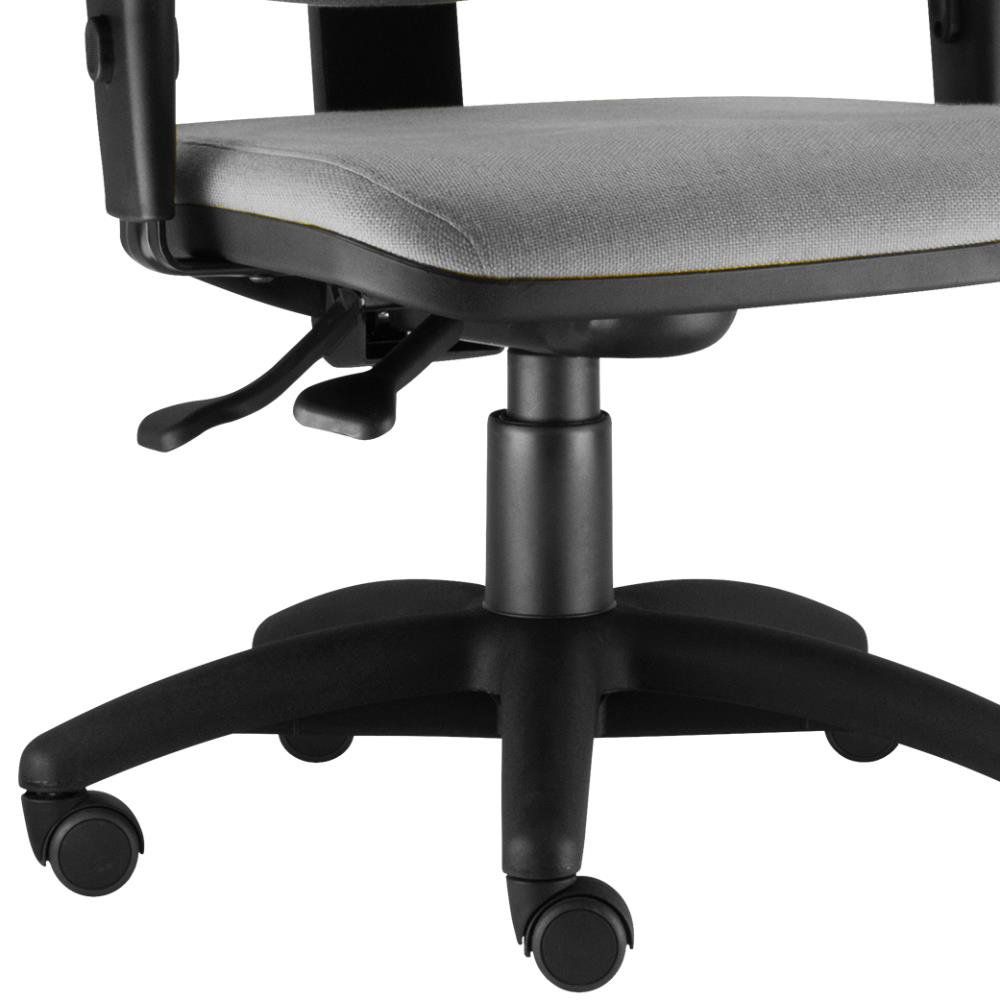 Kit 02 Cadeiras Giratória Job L02 Executiva Ergonomica Crepe Cinza - Lyam Decor