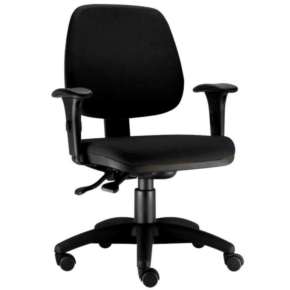 Kit 02 Cadeiras Giratória Job L02 Executiva Ergonomica Crepe Preto - Lyam Decor