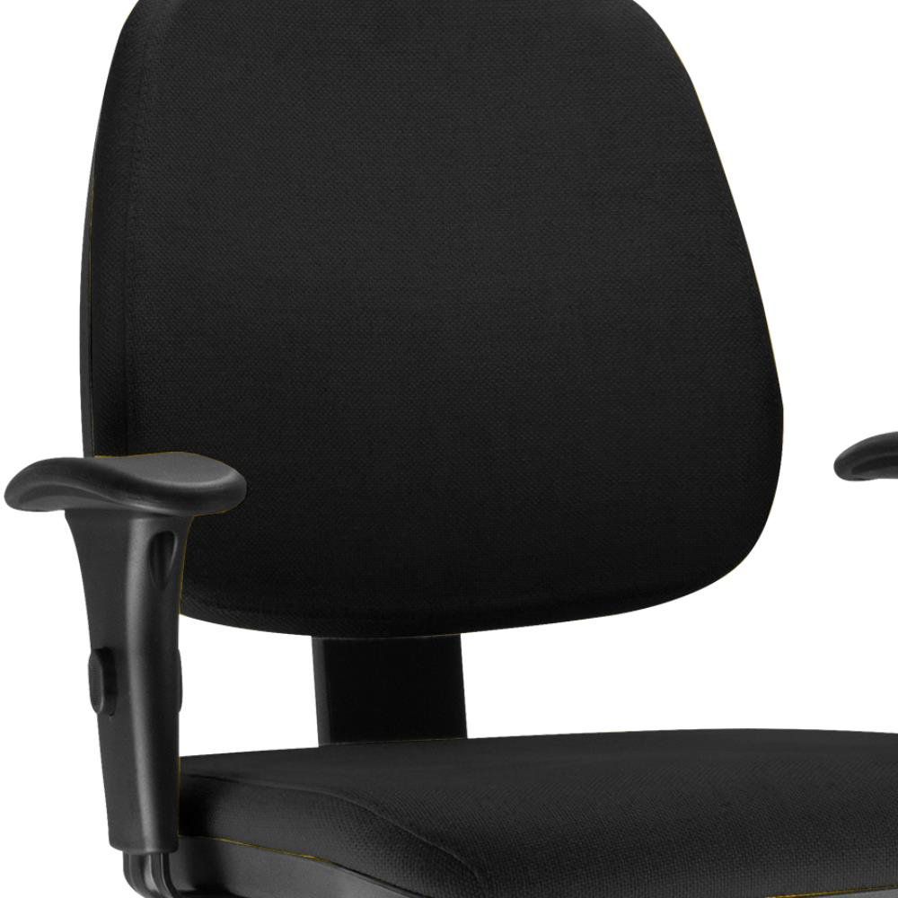 Kit 02 Cadeiras Giratória Job L02 Executiva Ergonomica Crepe Preto - Lyam Decor