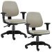 Kit 02 Cadeiras Giratória Job L02 Executiva Ergonomica Suede Bege - Lyam Decor