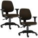 Kit 02 Cadeiras Giratória Job L02 Executiva Ergonomica Suede Marrom - Lyam Decor