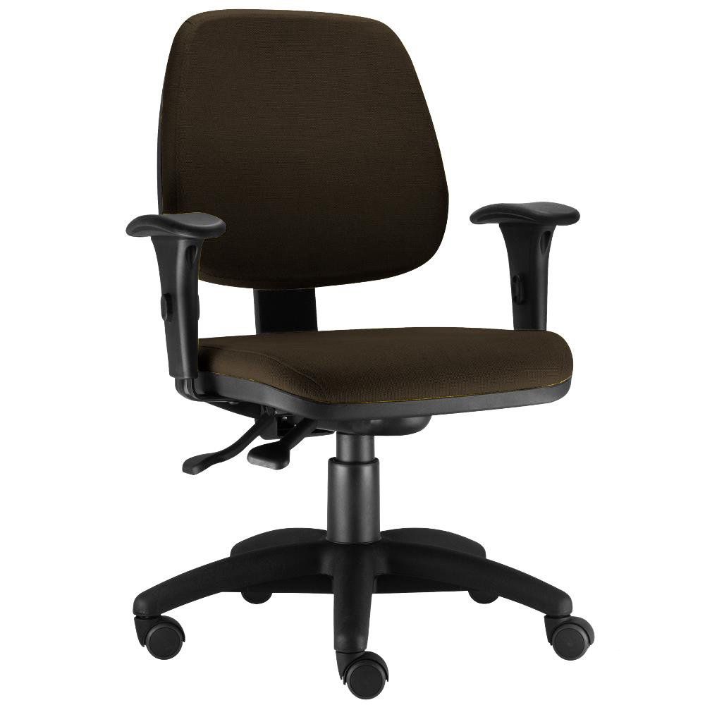 Kit 02 Cadeiras Giratória Job L02 Executiva Ergonomica Suede Marrom - Lyam Decor