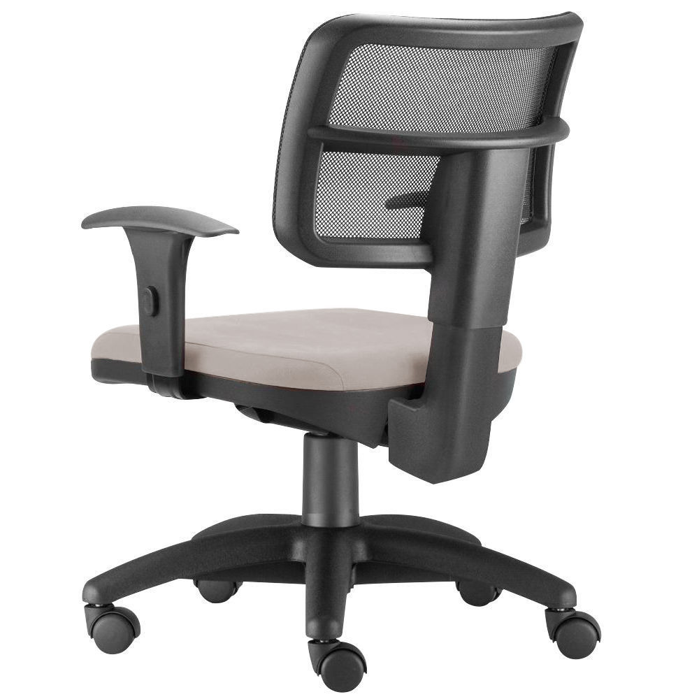 Kit 02 Cadeiras Giratória Zip L02 Executiva Ergonômica Escritório Linho Bege - Lyam Decor