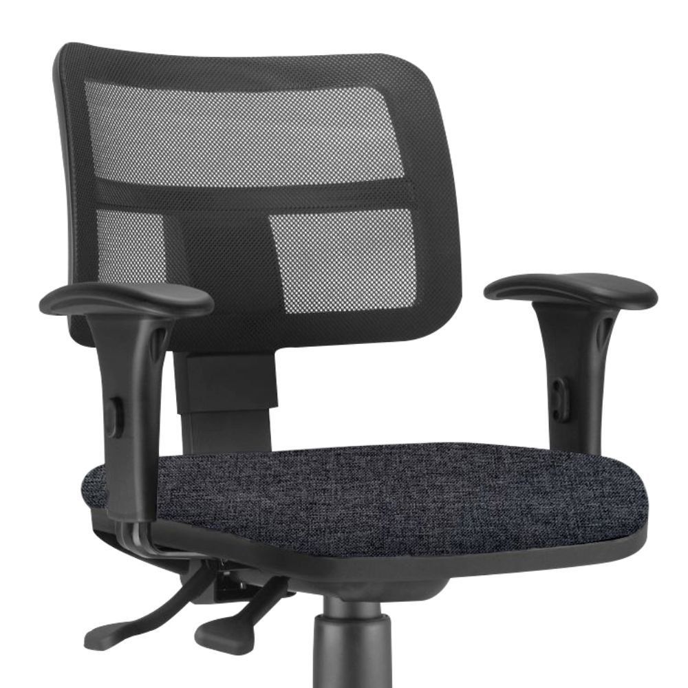 Kit 02 Cadeiras Giratória Zip L02 Executiva Ergonômica Escritório Linho Chumbo - Lyam Decor