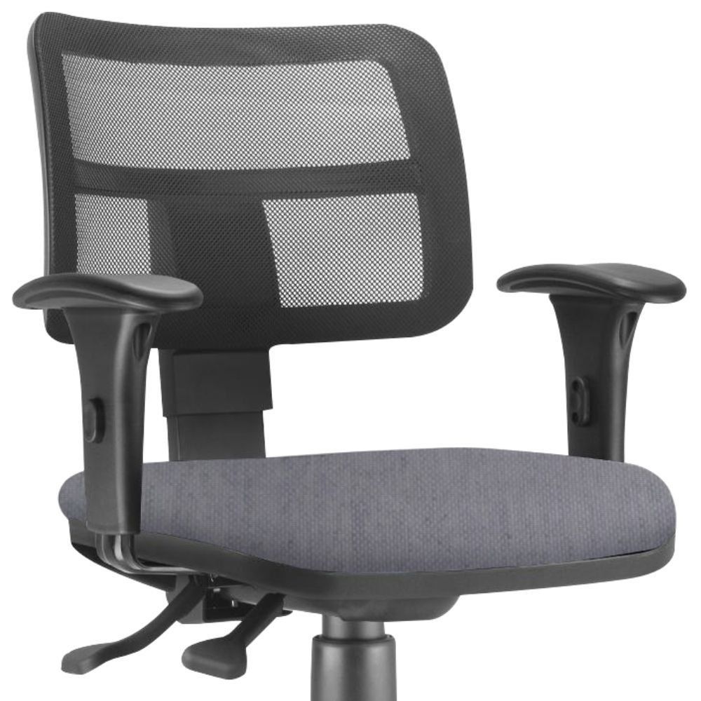 Kit 02 Cadeiras Giratória Zip L02 Executiva Ergonômica Escritório Linho Cinza - Lyam Decor