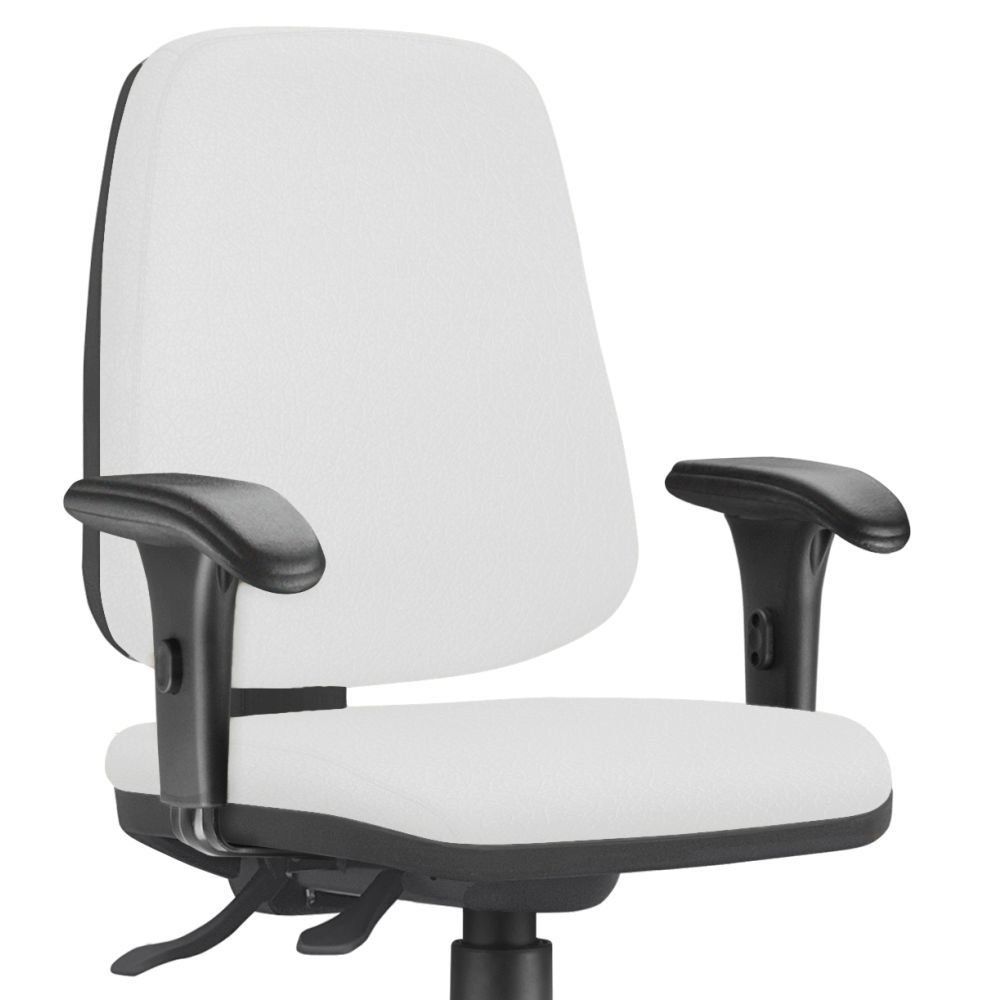 Kit 02 Cadeiras Giratórias Job L02 Diretor Executiva Couro Sintético Branco - Lyam Decor