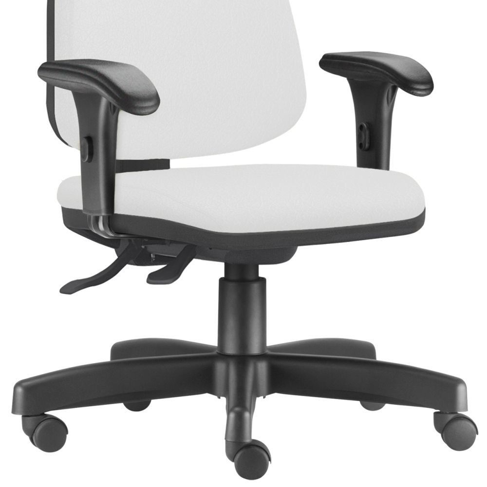 Kit 02 Cadeiras Giratórias Job L02 Diretor Executiva Couro Sintético Branco - Lyam Decor