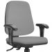 Kit 02 Cadeiras Giratórias Job L02 Diretor Executiva Couro Sintético Cinza - Lyam Decor