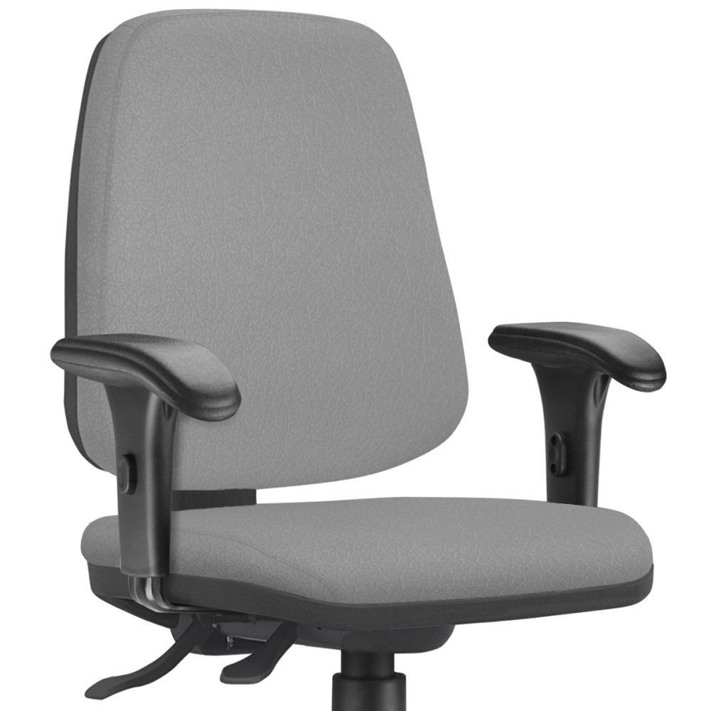 Kit 02 Cadeiras Giratórias Job L02 Diretor Executiva Couro Sintético Cinza - Lyam Decor