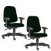 Kit 02 Cadeiras Giratórias Job L02 Diretor Executiva Crepe Verde Musgo - Lyam Decor
