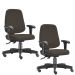 Kit 02 Cadeiras Giratórias Job L02 Diretor Executiva Suede Marrom - Lyam Decor