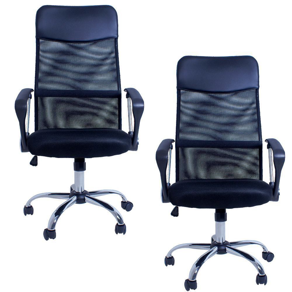 Kit 02 Cadeiras Giratórias Para Escritório Excellence Office F03 Preto- Lyam Decor