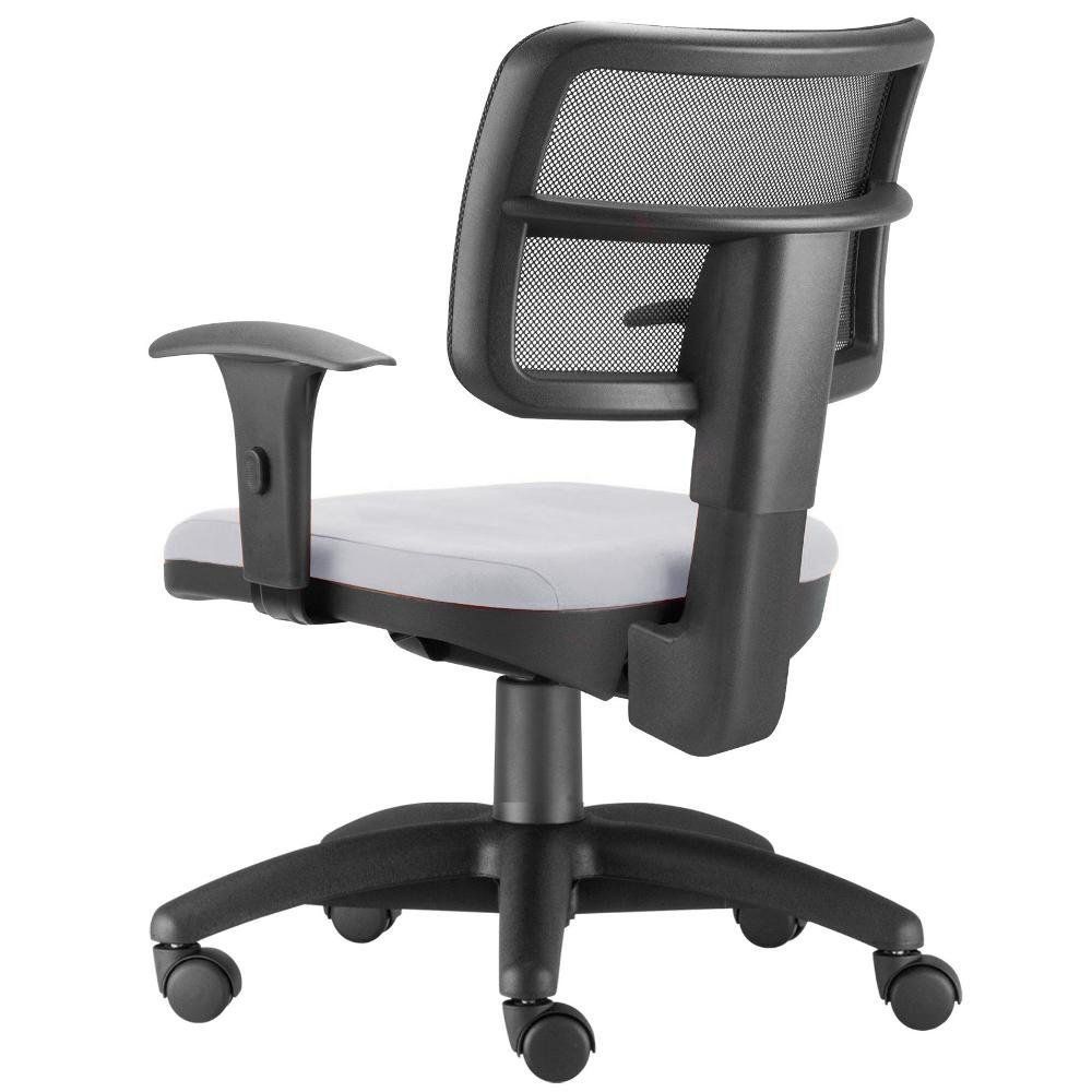 Kit 02 Cadeiras Giratórias Zip L02 Executiva Ergonômica Escritório Couro Sintético Branco - Lyam Decor