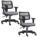 Kit 02 Cadeiras Giratórias Zip L02 Executiva Ergonômica Escritório Couro Sintético Cinza - Lyam Decor