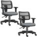 Kit 02 Cadeiras Giratórias Zip L02 Executiva Ergonômica Escritório Crepe Cinza - Lyam Decor