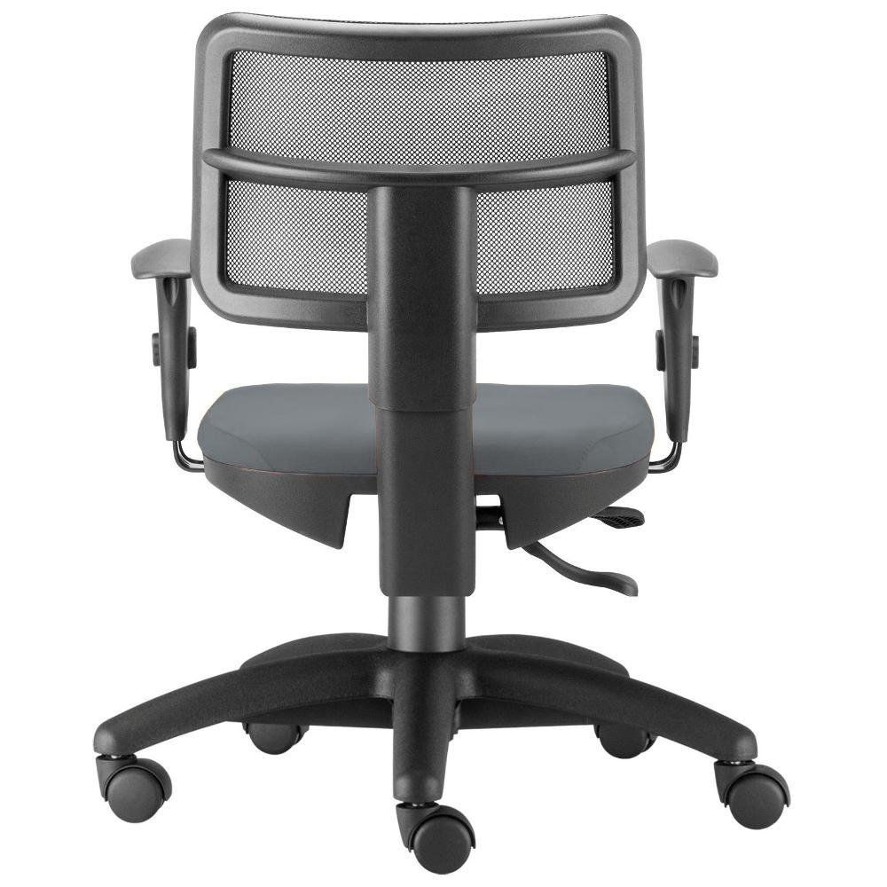 Kit 02 Cadeiras Giratórias Zip L02 Executiva Ergonômica Escritório Crepe Cinza - Lyam Decor