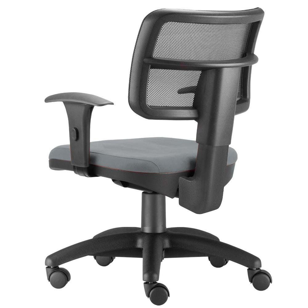 Kit 02 Cadeiras Giratórias Zip L02 Executiva Ergonômica Escritório Crepe Cinza - Lyam Decor