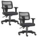 Kit 02 Cadeiras Giratórias Zip L02 Executiva Ergonômica Escritório Crepe Preto - Lyam Decor
