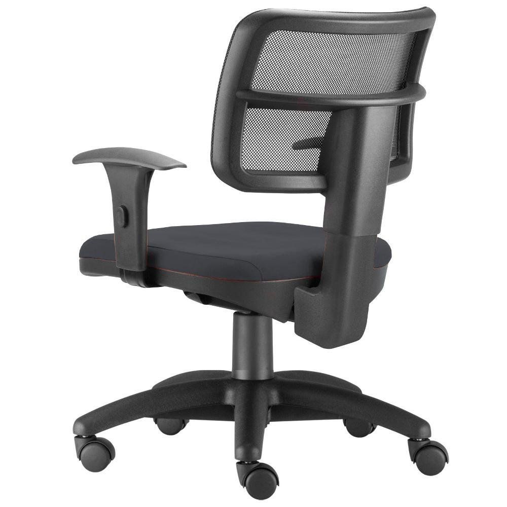 Kit 02 Cadeiras Giratórias Zip L02 Executiva Ergonômica Escritório Crepe Preto - Lyam Decor
