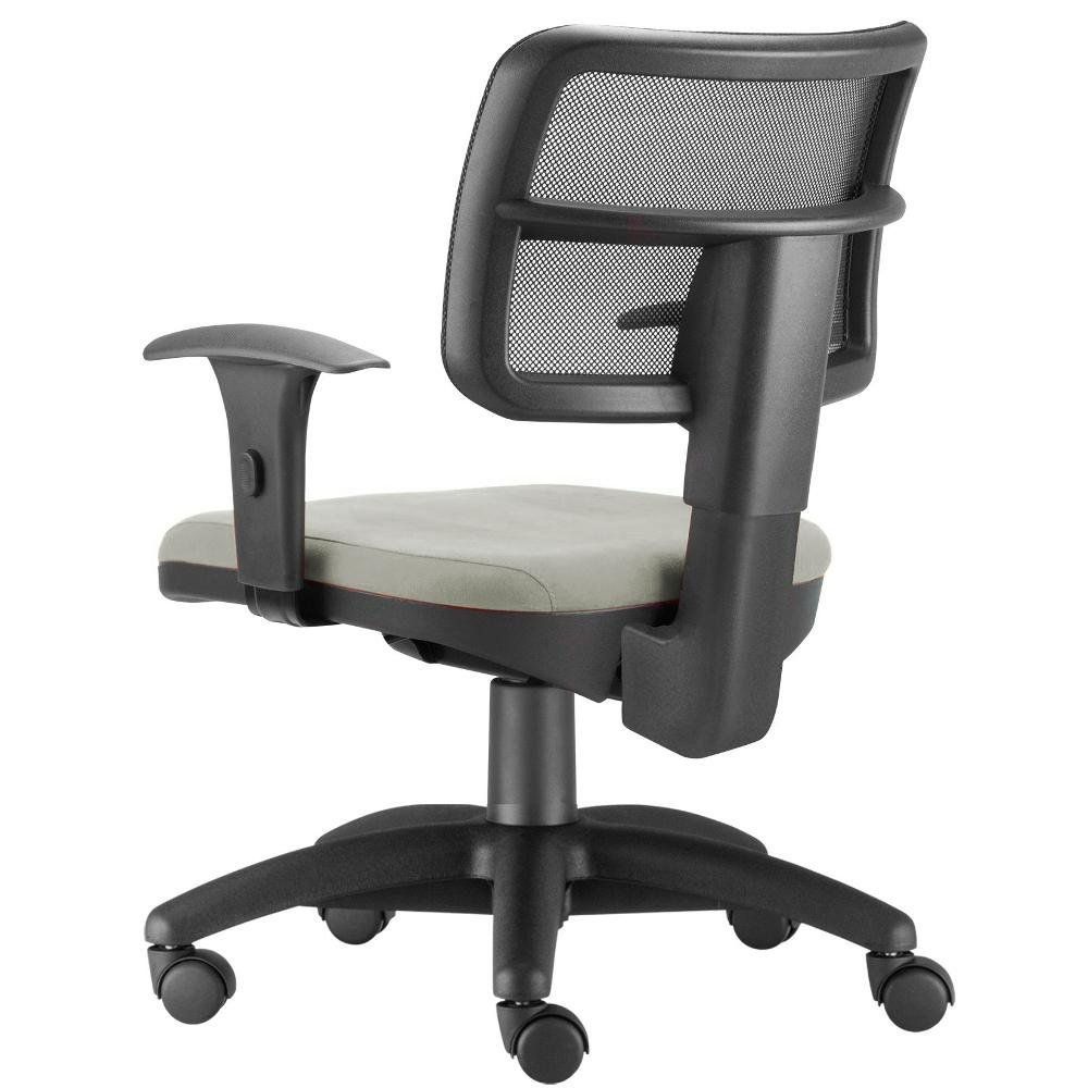 Kit 02 Cadeiras Giratórias Zip L02 Executiva Ergonômica Escritório Suede Bege - Lyam Decor