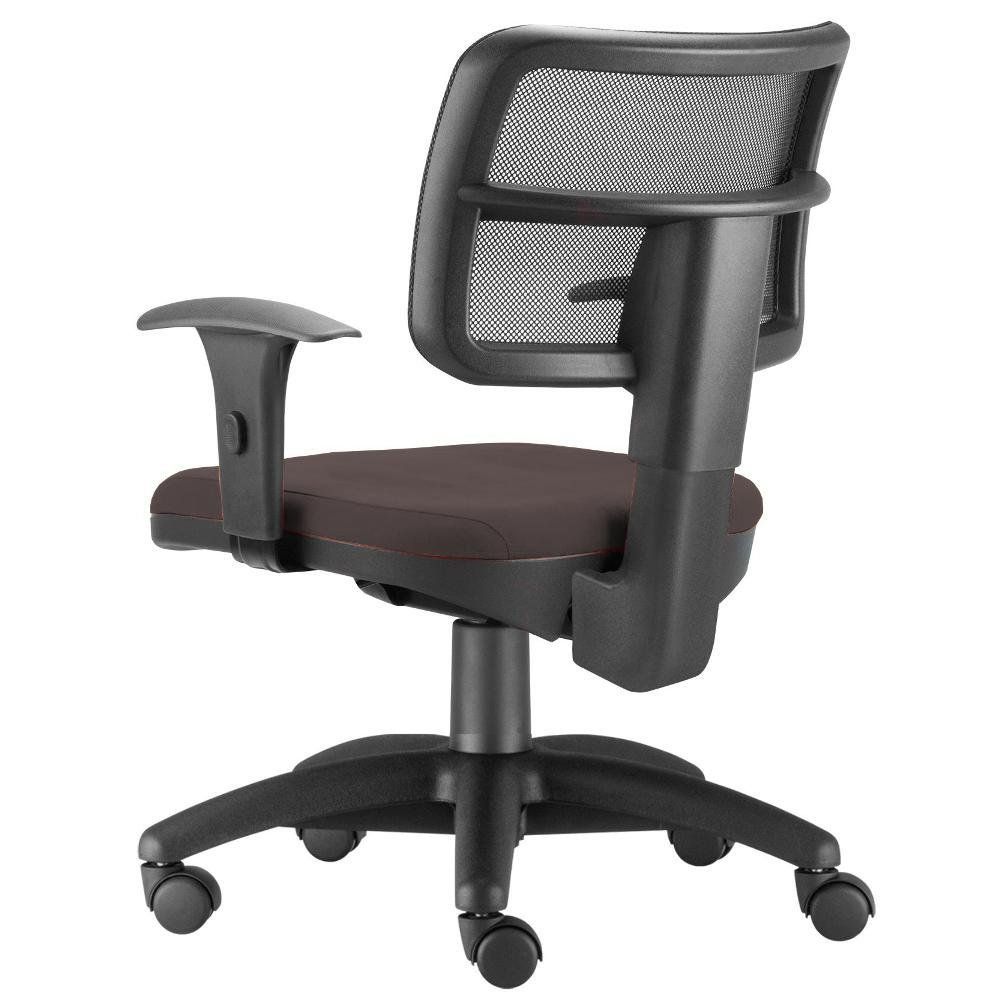 Kit 02 Cadeiras Giratórias Zip L02 Executiva Ergonômica Escritório Suede Marrom - Lyam Decor