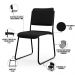 Kit 02 Cadeiras Hoteleira Auditório Empilhável Inter L02 Facto Preto - Lyam Decor