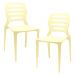 Kit 02 Cadeiras Para Cozinha Área Gourmet Jardim Empilhável Larsen P03 Amarelo - Lyam Decor
