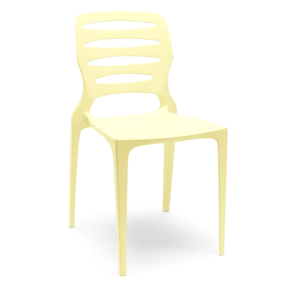 Kit 02 Cadeiras Para Cozinha Área Gourmet Jardim Empilhável Larsen P03 Amarelo - Lyam Decor