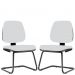 Kit 02 Cadeiras Para Escritório Job L02 Fixa Couro Sintético Branco - Lyam Decor
