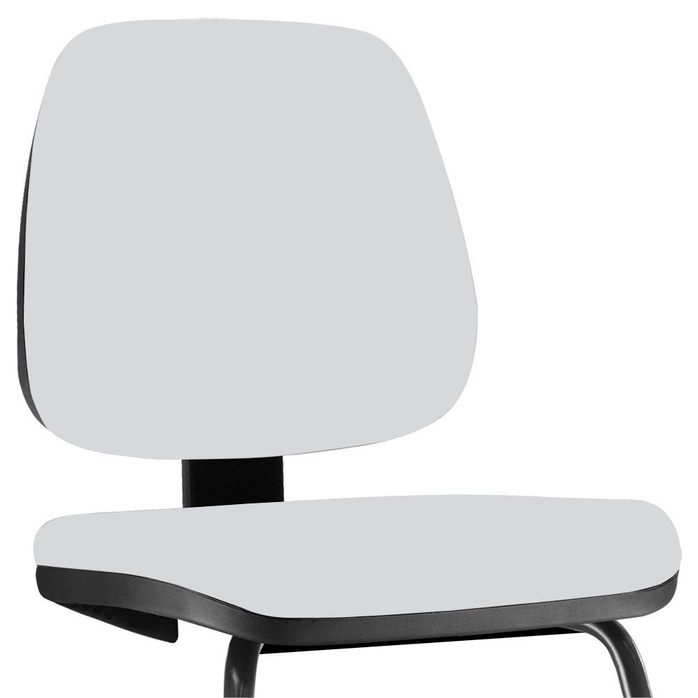 Kit 02 Cadeiras Para Escritório Job L02 Fixa Couro Sintético Branco - Lyam Decor