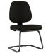 Kit 02 Cadeiras Para Escritório Job L02 Fixa Couro Sintético Preto - Lyam Decor