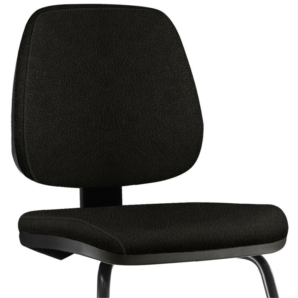 Kit 02 Cadeiras Para Escritório Job L02 Fixa Couro Sintético Preto - Lyam Decor