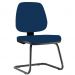 Kit 02 Cadeiras Para Escritório Job L02 Fixa Crepe Azul Marinho - Lyam Decor