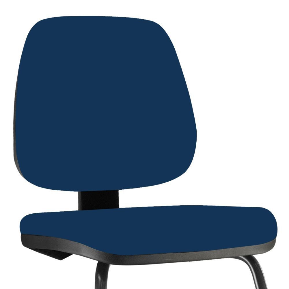 Kit 02 Cadeiras Para Escritório Job L02 Fixa Crepe Azul Marinho - Lyam Decor