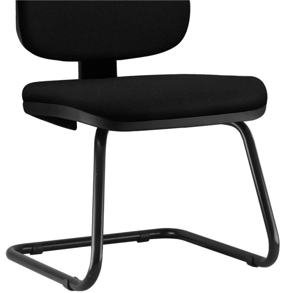 Kit 02 Cadeiras Para Escritório Job L02 Fixa Crepe Preto - Lyam Decor