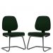 Kit 02 Cadeiras Para Escritório Job L02 Fixa Crepe Verde Musgo - Lyam Decor