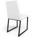 Kit 02 Cadeiras Para Sala De Jantar Base Aço Industrial Preto Dafne L02 Corano Branco - Lyam Decor