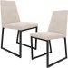 Kit 02 Cadeiras Para Sala De Jantar Base Aço Industrial Preto Dafne L02 Suede Bege - Lyam Decor