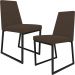 Kit 02 Cadeiras Para Sala De Jantar Base Aço Industrial Preto Dafne L02 Suede Marrom - Lyam Decor