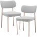 Kit 02 Cadeiras Para Sala De Jantar Melina Base Arena L02 Bouclê Cinza - Lyam Decor
