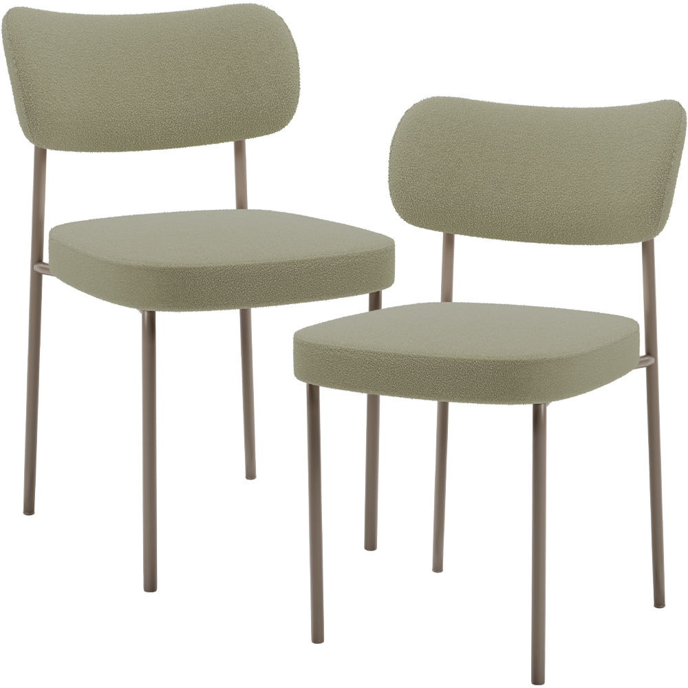 Kit 02 Cadeiras Para Sala De Jantar Melina Base Arena L02 Bouclê Oliva - Lyam Decor